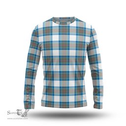 ScotsTee Shop Scottish Stewart Muted Blue Clan Tartan Long Sleeve T Shirt