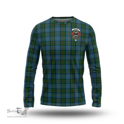ScotsTee Shop Scottish MacLeod Green Clan Crest Tartan Long Sleeve T Shirt