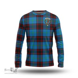 ScotsTee Shop Scottish Wedderburn Clan Crest Tartan Long Sleeve T Shirt