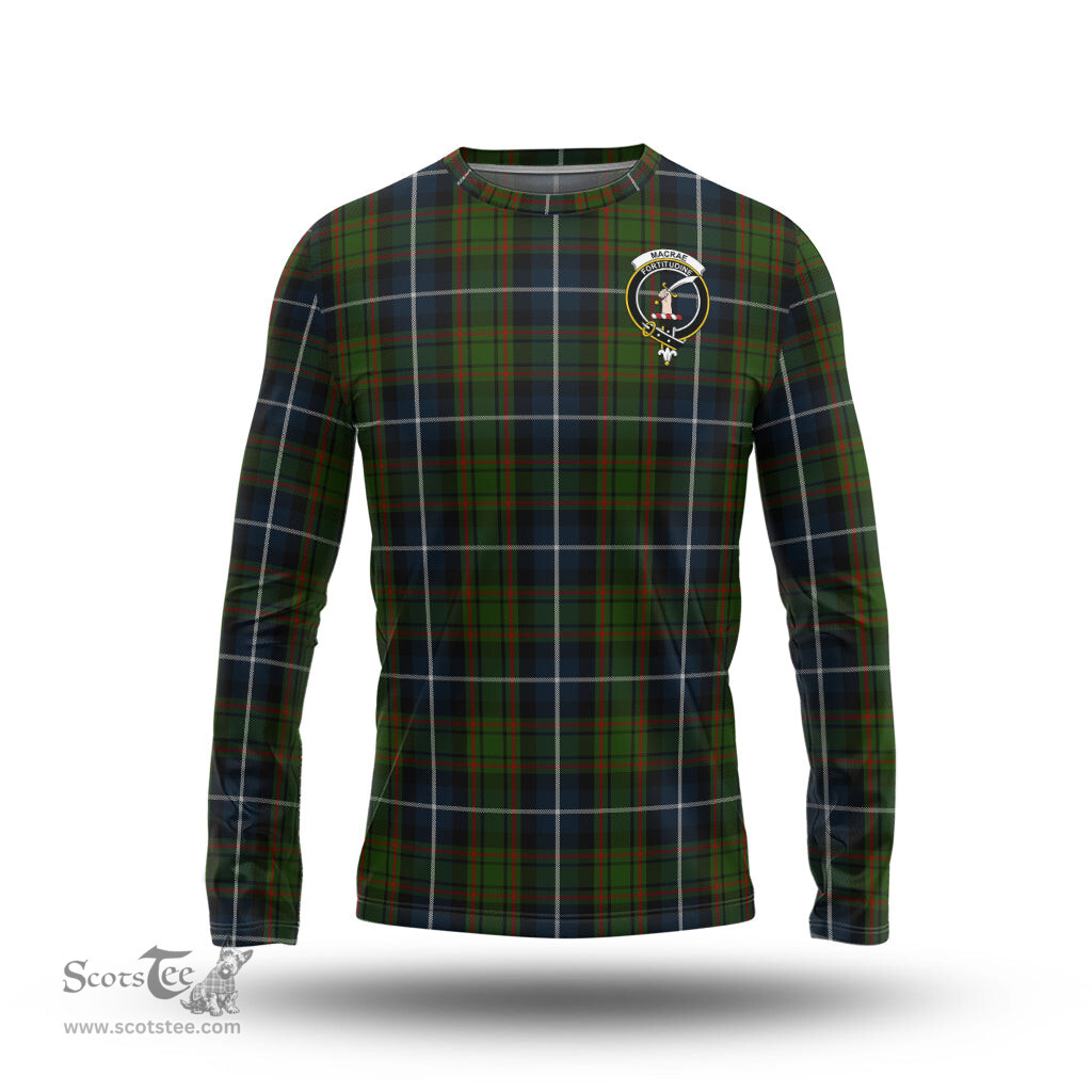 ScotsTee Shop Scottish MacRae Hunting Clan Crest Tartan Long Sleeve T Shirt
