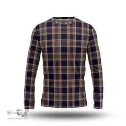 ScotsTee Shop Scottish Stewart Navy Clan Tartan Long Sleeve T Shirt