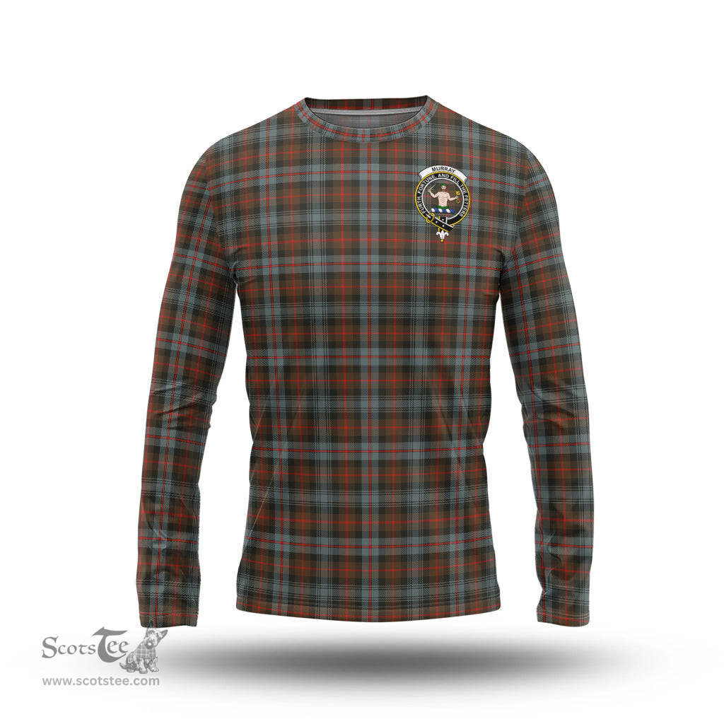 ScotsTee Shop Scottish Murray of Atholl Weathered Clan Crest Tartan Long Sleeve T Shirt