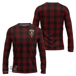 ScotsTee Shop Scottish Menzies Hunting Clan Crest Tartan Long Sleeve T Shirt