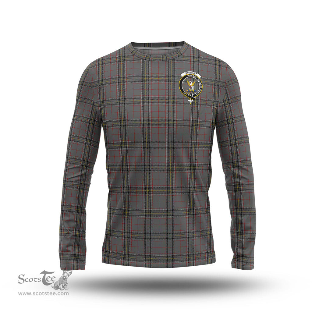 ScotsTee Shop Scottish Stewart Grey Clan Crest Tartan Long Sleeve T Shirt