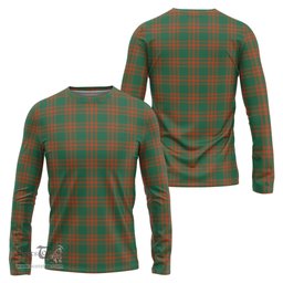 ScotsTee Shop Scottish Menzies Green Ancient Clan Tartan Long Sleeve T Shirt