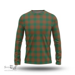 ScotsTee Shop Scottish Menzies Green Ancient Clan Tartan Long Sleeve T Shirt
