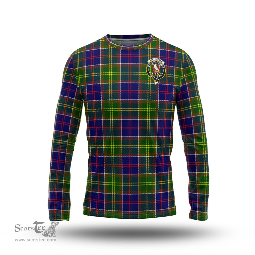 ScotsTee Shop Scottish Whitefoord Modern Clan Crest Tartan Long Sleeve T Shirt