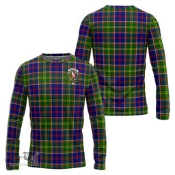 ScotsTee Shop Scottish Whitefoord Modern Clan Crest Tartan Long Sleeve T Shirt