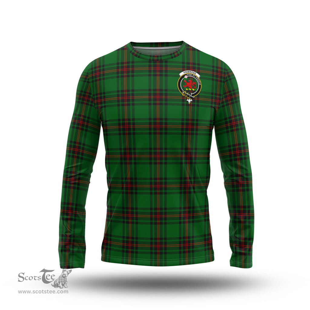 ScotsTee Shop Scottish Primrose Clan Crest Tartan Long Sleeve T Shirt