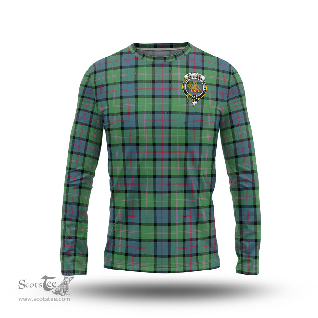 ScotsTee Shop Scottish MacThomas Ancient Clan Crest Tartan Long Sleeve T Shirt