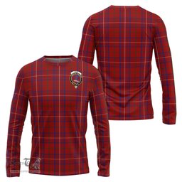 ScotsTee Shop Scottish Rose Clan Crest Tartan Long Sleeve T Shirt