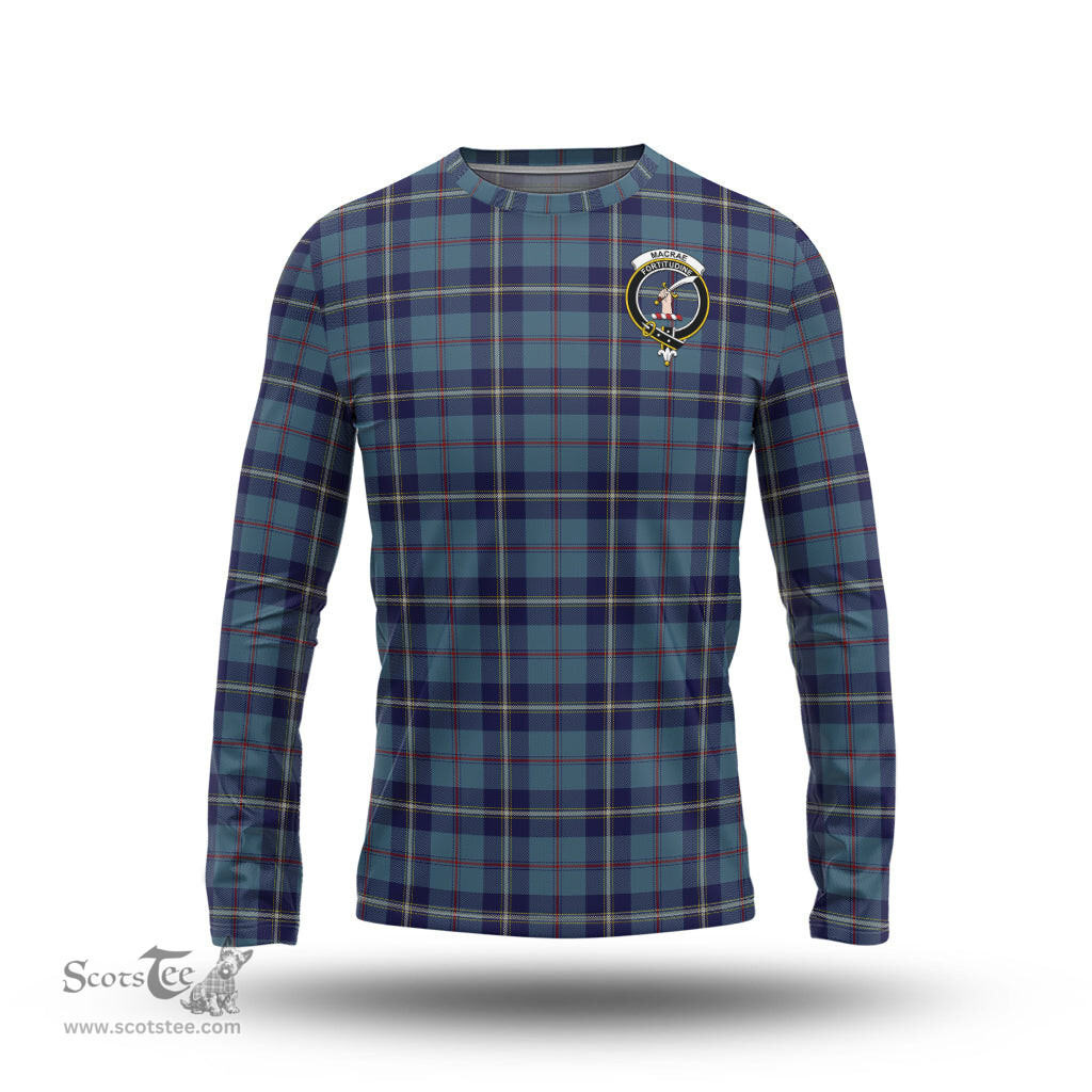 ScotsTee Shop Scottish MacRae of America Clan Crest Tartan Long Sleeve T Shirt