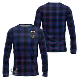 ScotsTee Shop Scottish McCoy Blue Clan Crest Tartan Long Sleeve T Shirt