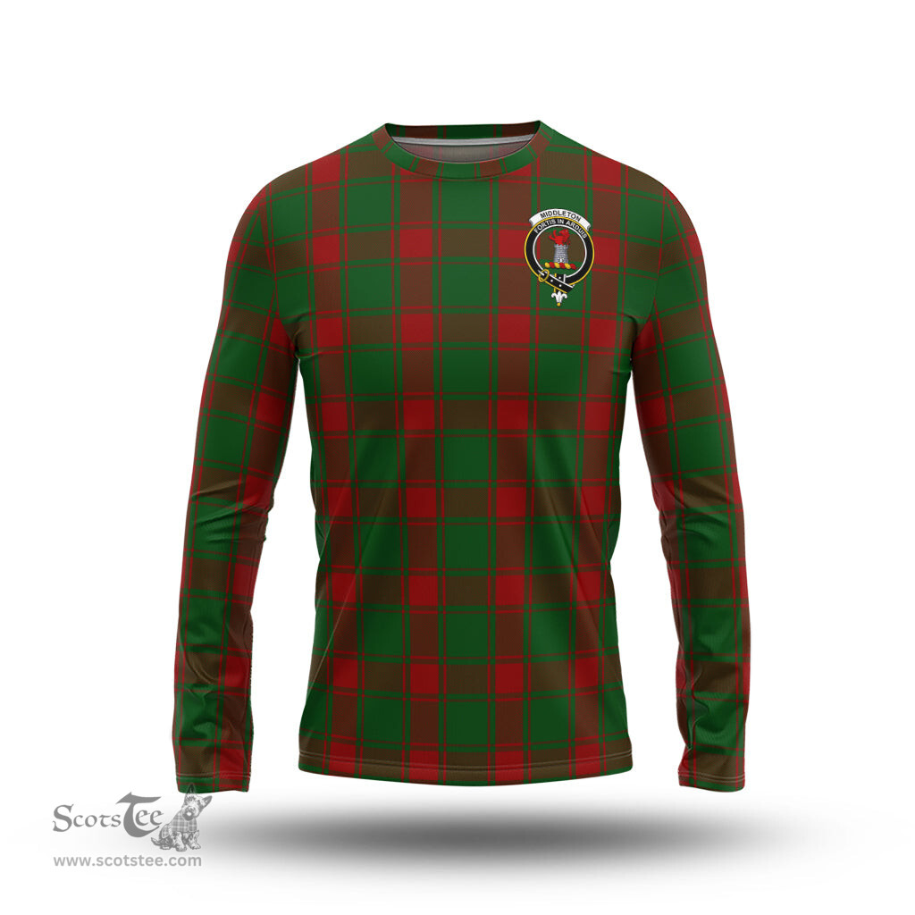 ScotsTee Shop Scottish Middleton Clan Crest Tartan Long Sleeve T Shirt