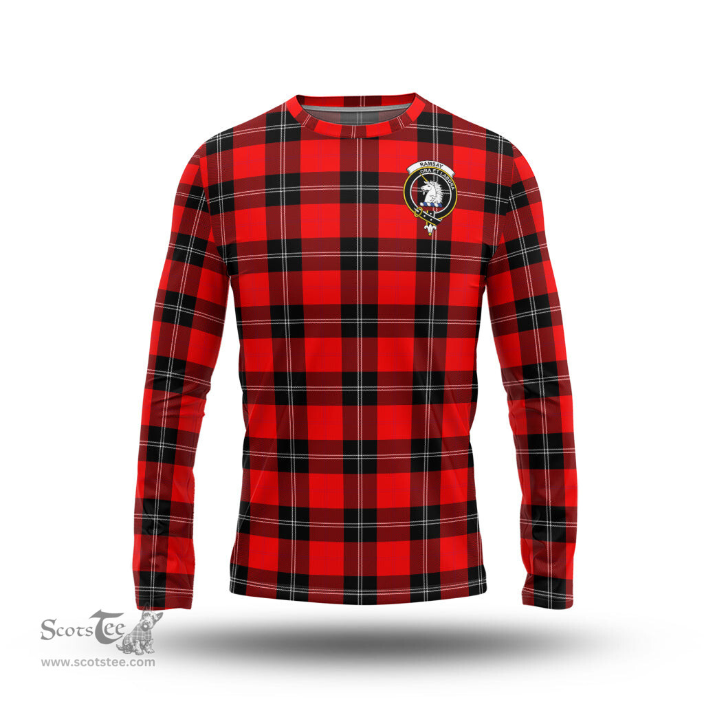 ScotsTee Shop Scottish Ramsay Modern Clan Crest Tartan Long Sleeve T Shirt