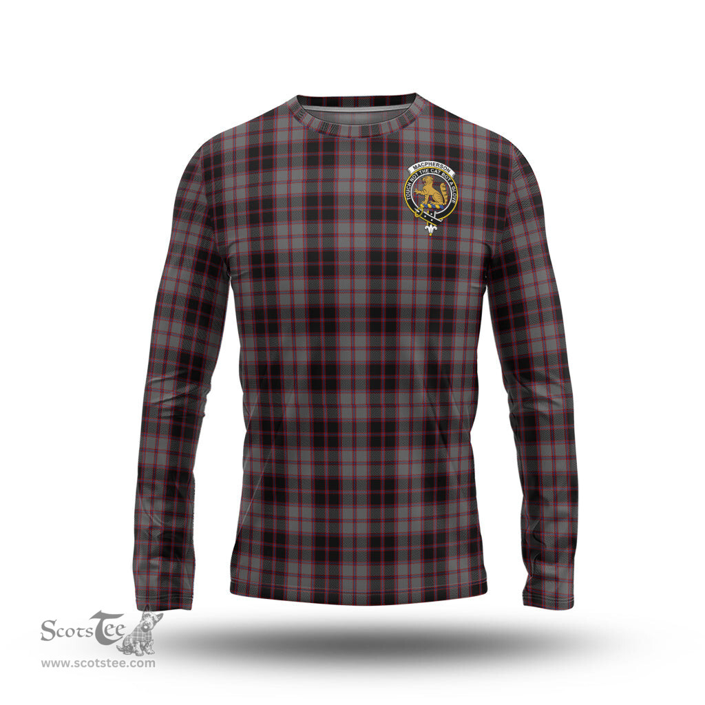 ScotsTee Shop Scottish MacPherson Hunting Clan Crest Tartan Long Sleeve T Shirt