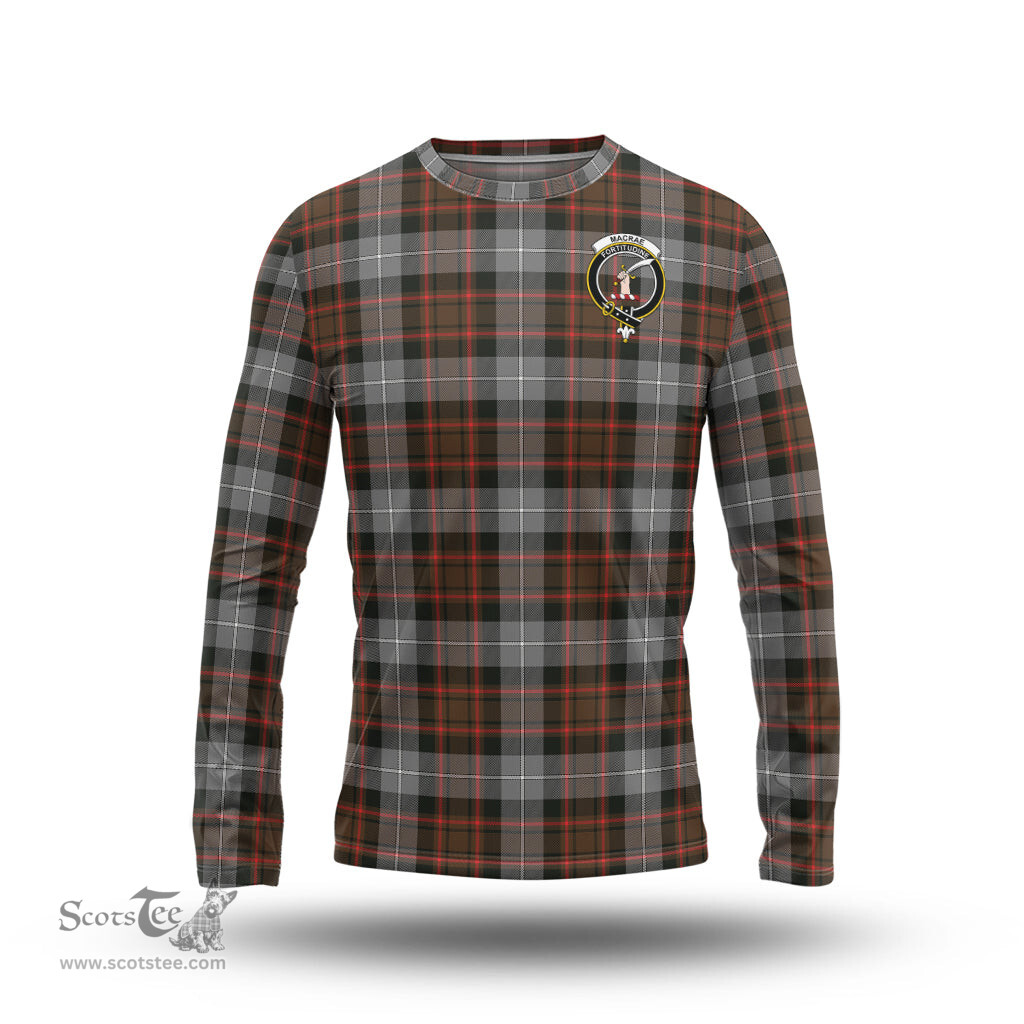 ScotsTee Shop Scottish MacRae Hunting Weathered Clan Crest Tartan Long Sleeve T Shirt