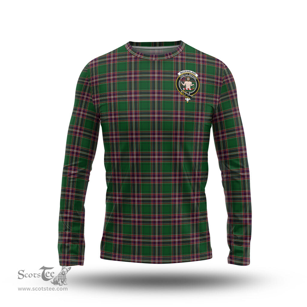 ScotsTee Shop Scottish MacFarlane Hunting Clan Crest Tartan Long Sleeve T Shirt