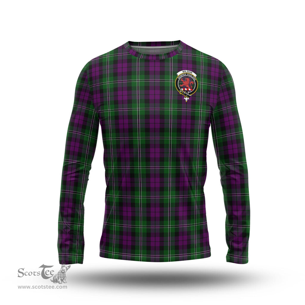 ScotsTee Shop Scottish Wilson Clan Crest Tartan Long Sleeve T Shirt