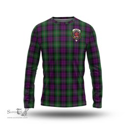 ScotsTee Shop Scottish Wilson Clan Crest Tartan Long Sleeve T Shirt