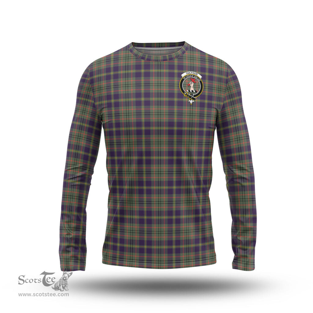ScotsTee Shop Scottish Taylor Weathered Clan Crest Tartan Long Sleeve T Shirt