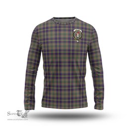 ScotsTee Shop Scottish Taylor Weathered Clan Crest Tartan Long Sleeve T Shirt