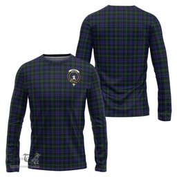 ScotsTee Shop Scottish Sempill Clan Crest Tartan Long Sleeve T Shirt