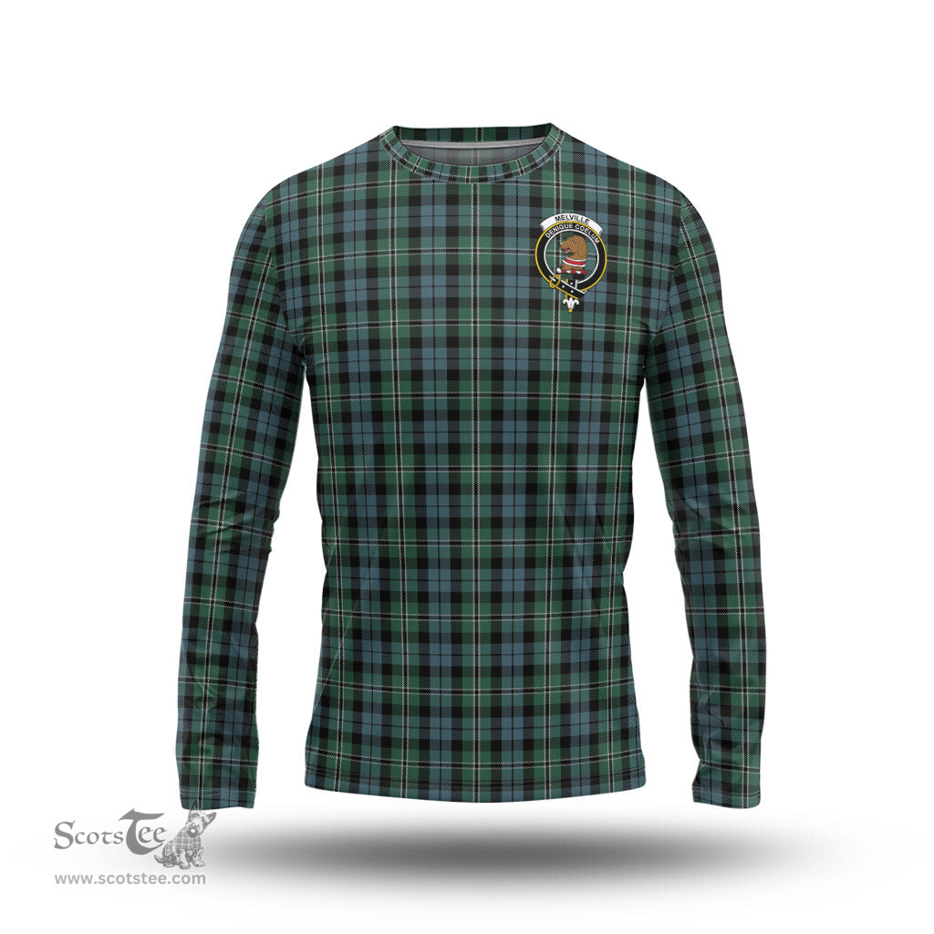 ScotsTee Shop Scottish Melville Clan Crest Tartan Long Sleeve T Shirt