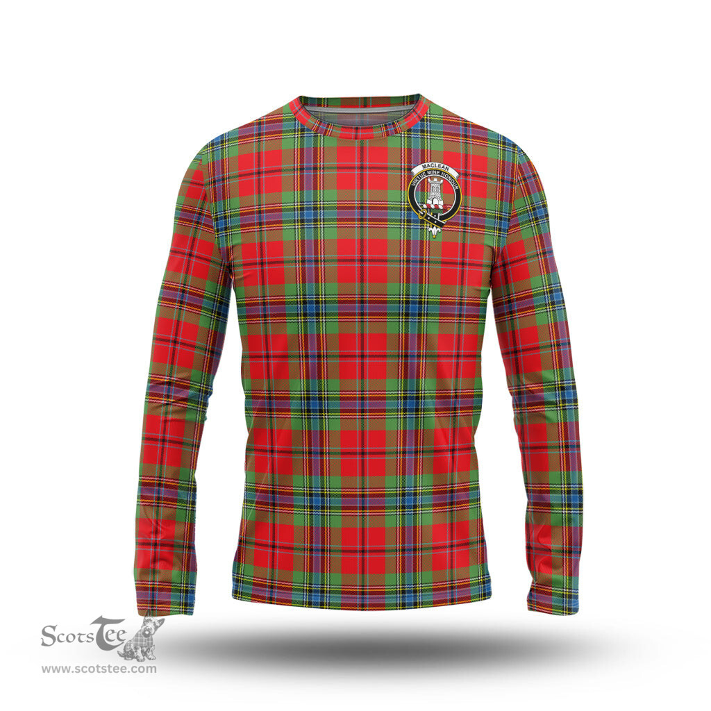 ScotsTee Shop Scottish MacLean of Duart Modern Clan Crest Tartan Long Sleeve T Shirt