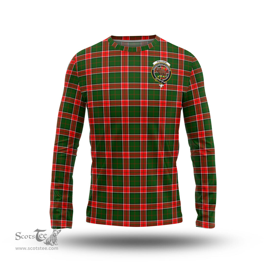 ScotsTee Shop Scottish Pollock Modern Clan Crest Tartan Long Sleeve T Shirt
