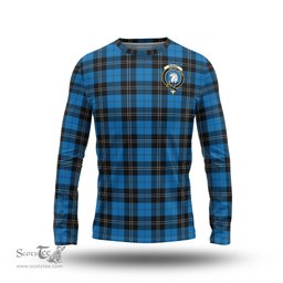 ScotsTee Shop Scottish Ramsay Blue Ancient Clan Crest Tartan Long Sleeve T Shirt
