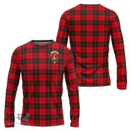 ScotsTee Shop Scottish Wallace Weathered Clan Crest Tartan Long Sleeve T Shirt