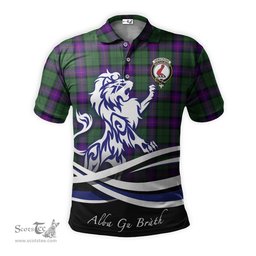 ScotsTee Shop Scottish Armstrong Modern Clan Crest Tartan Polo Shirt Alba Gu Brath Regal Lion Emblem