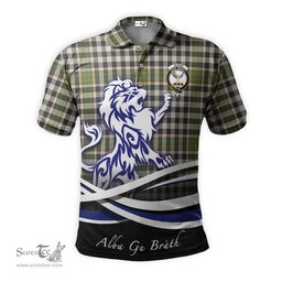 ScotsTee Shop Scottish Burns Check Clan Crest Tartan Polo Shirt Alba Gu Brath Regal Lion Emblem