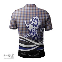 ScotsTee Shop Scottish Boswell Clan Crest Tartan Polo Shirt Alba Gu Brath Regal Lion Emblem