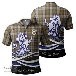 ScotsTee Shop Scottish Baillie Dress Clan Crest Tartan Polo Shirt Alba Gu Brath Regal Lion Emblem