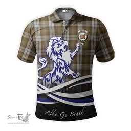 ScotsTee Shop Scottish Baillie Dress Clan Crest Tartan Polo Shirt Alba Gu Brath Regal Lion Emblem