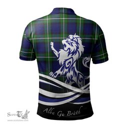 ScotsTee Shop Scottish Bannerman Clan Crest Tartan Polo Shirt Alba Gu Brath Regal Lion Emblem