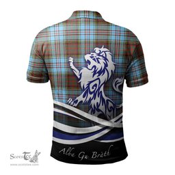 ScotsTee Shop Scottish Anderson Ancient Clan Crest Tartan Polo Shirt Alba Gu Brath Regal Lion Emblem