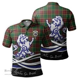 ScotsTee Shop Scottish Baxter Clan Crest Tartan Polo Shirt Alba Gu Brath Regal Lion Emblem