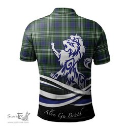 ScotsTee Shop Scottish Blyth Clan Crest Tartan Polo Shirt Alba Gu Brath Regal Lion Emblem