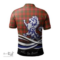 ScotsTee Shop Scottish Bruce Modern Clan Crest Tartan Polo Shirt Alba Gu Brath Regal Lion Emblem