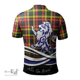 ScotsTee Shop Scottish Buchanan Modern Clan Crest Tartan Polo Shirt Alba Gu Brath Regal Lion Emblem