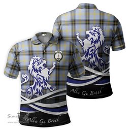 ScotsTee Shop Scottish Bell Clan Crest Tartan Polo Shirt Alba Gu Brath Regal Lion Emblem