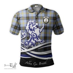 ScotsTee Shop Scottish Bell Clan Crest Tartan Polo Shirt Alba Gu Brath Regal Lion Emblem