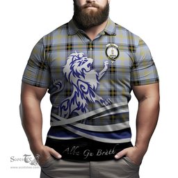 ScotsTee Shop Scottish Bell Clan Crest Tartan Polo Shirt Alba Gu Brath Regal Lion Emblem