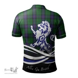 ScotsTee Shop Scottish Armstrong Clan Crest Tartan Polo Shirt Alba Gu Brath Regal Lion Emblem