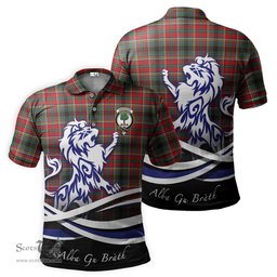 ScotsTee Shop Scottish Anderson of Arbrake Clan Crest Tartan Polo Shirt Alba Gu Brath Regal Lion Emblem