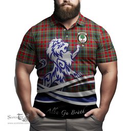ScotsTee Shop Scottish Anderson of Arbrake Clan Crest Tartan Polo Shirt Alba Gu Brath Regal Lion Emblem