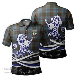 ScotsTee Shop Scottish Anderson Clan Crest Tartan Polo Shirt Alba Gu Brath Regal Lion Emblem